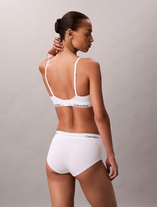 Lightly Lined Triangle Bralette - Icon Cotton Modal, White, hi-res