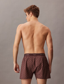 Cotton Poplin Traditional Boxers, 19488 BIJOU MODERN EMBLEM OUTLINE+DECEDENT CHOCOLA, hi-res