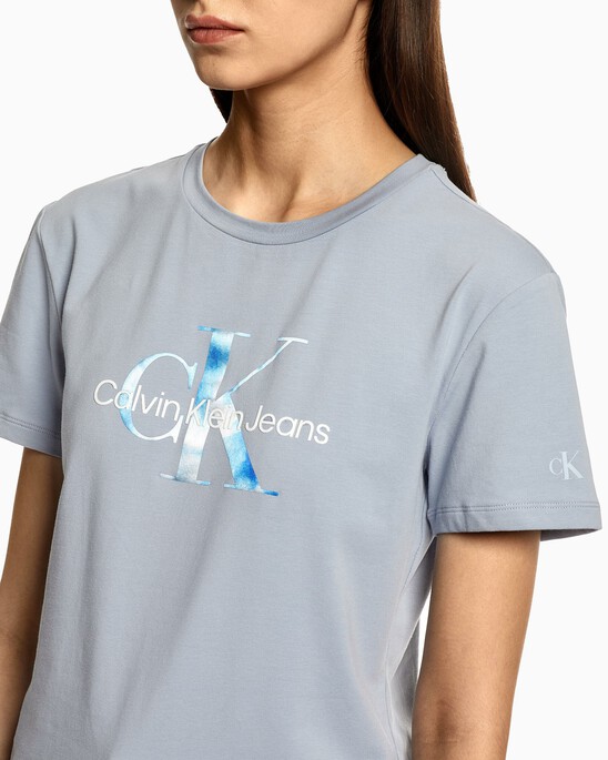 AQUA MONOGRAM PRINT TEE