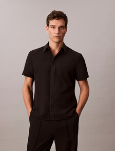 Seersucker Classic Shirt, Black, hi-res