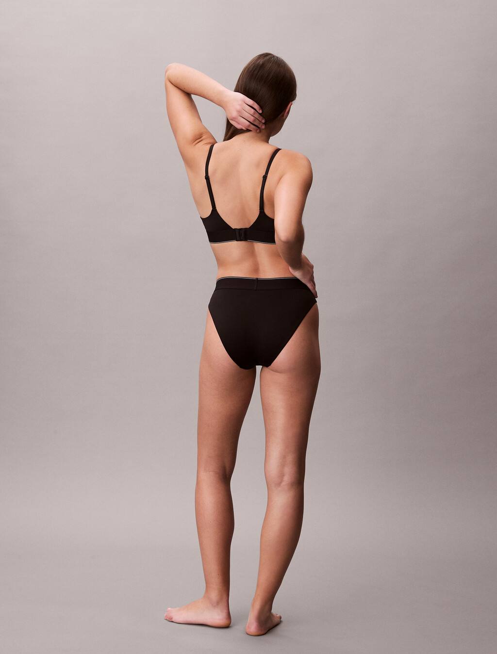 CK Graphic Push Up Plunge Bra, Black, hi-res