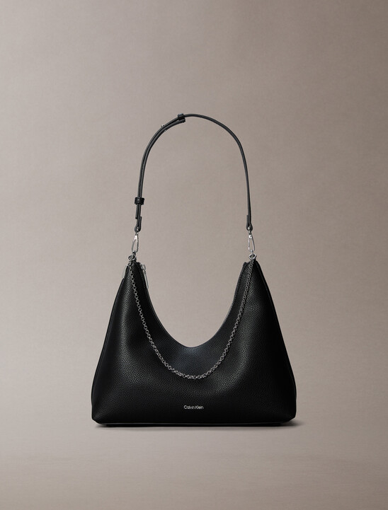 Pebbled Jewellery Chain Hobo Bag