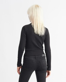 Monologo Badge Rib Knit Sweater, Ck Black, hi-res