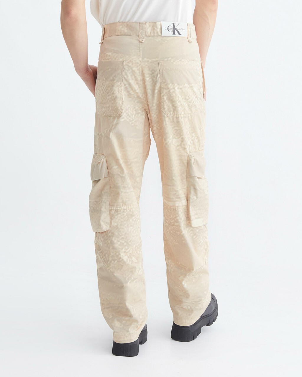 Wide Leg Printed Cargo Pants, Landscape Aop, hi-res