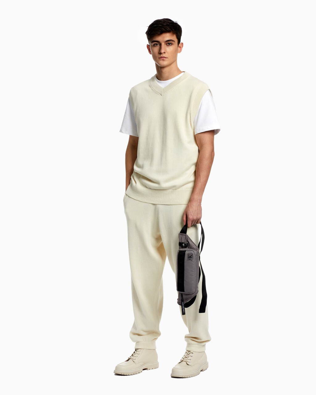 MIX MATERIAL WAIST BAG, STORM FRONT, hi-res