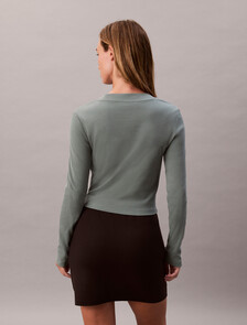 Monogram Logo Long Sleeve Baby Tee, Autumn Green, hi-res