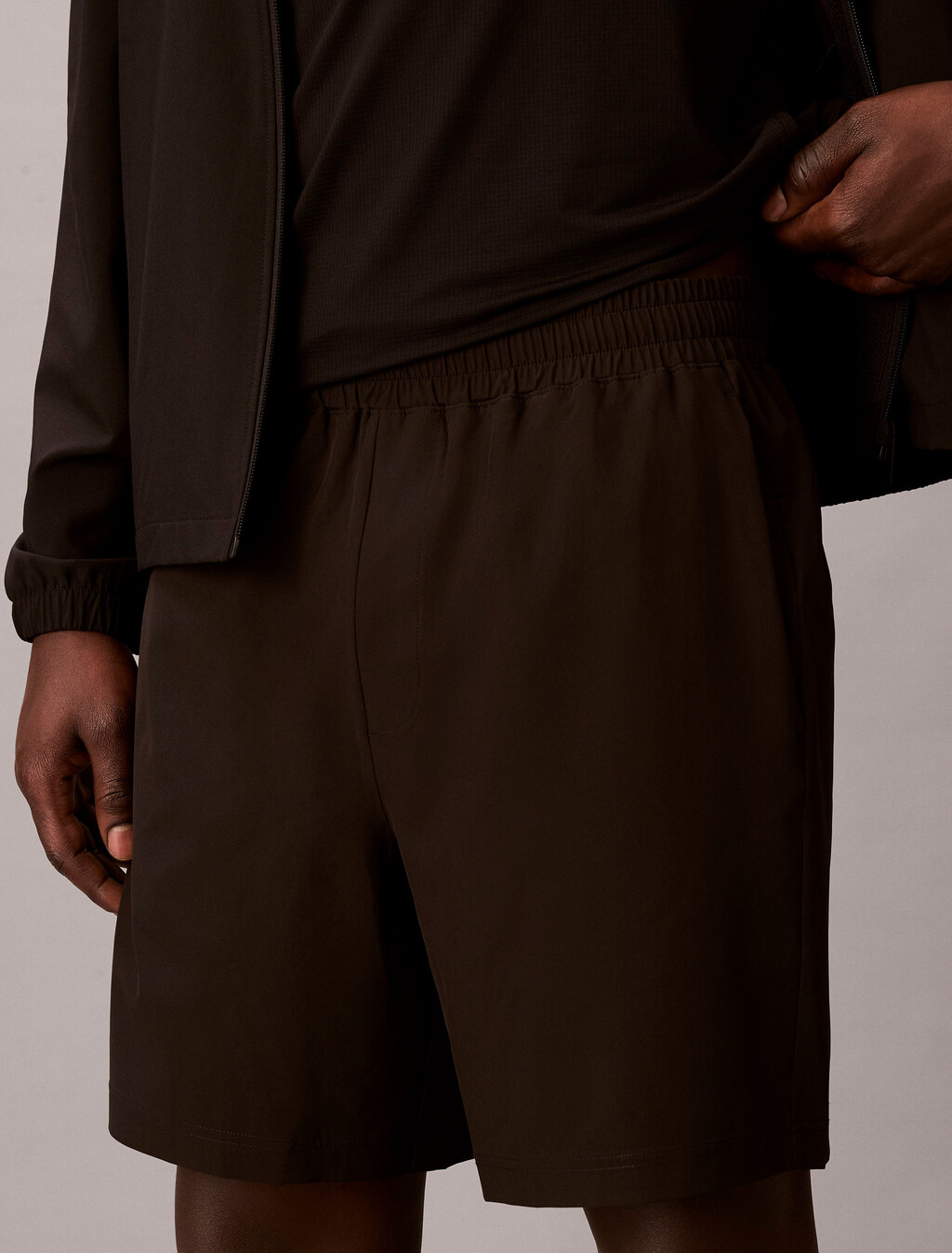 Water-Repellent Performance Gym Shorts, Black, hi-res