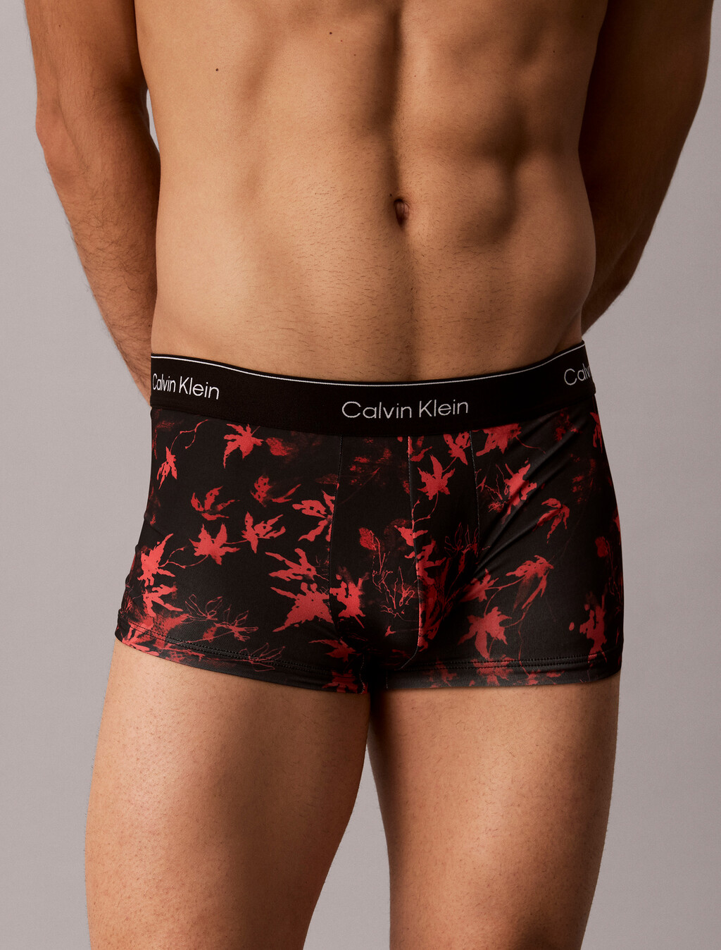 Icon Microfiber Stretch Low Rise Trunk, Momiji Black, hi-res