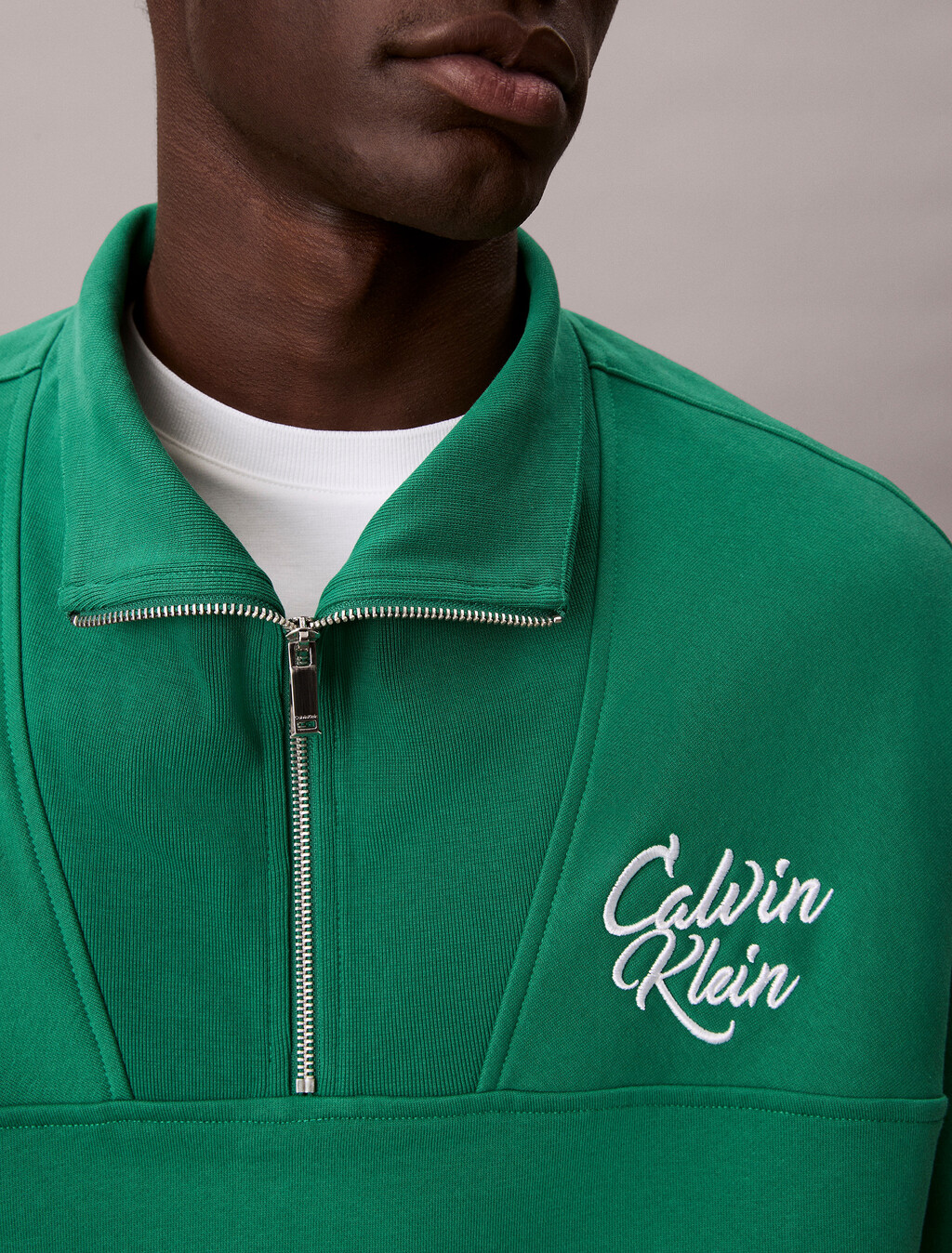 Premium Fleece Relaxed Quarter Zip Sweatshirt, Verdant Green, hi-res