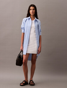 Sculpt Rib Knit Mini Dress, Brilliant White, hi-res