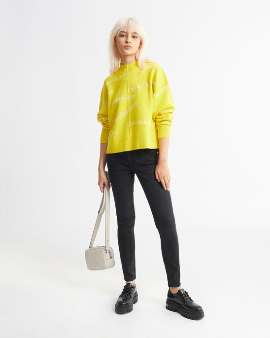ALL OVER LOGO WOOL SWEATER