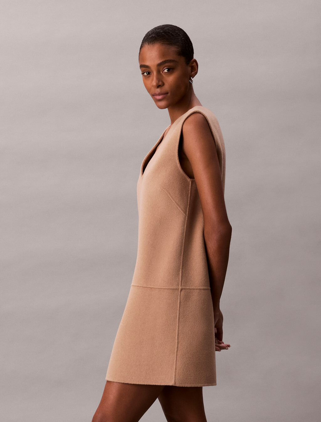 Double Face Wool Dress, Amphora, hi-res