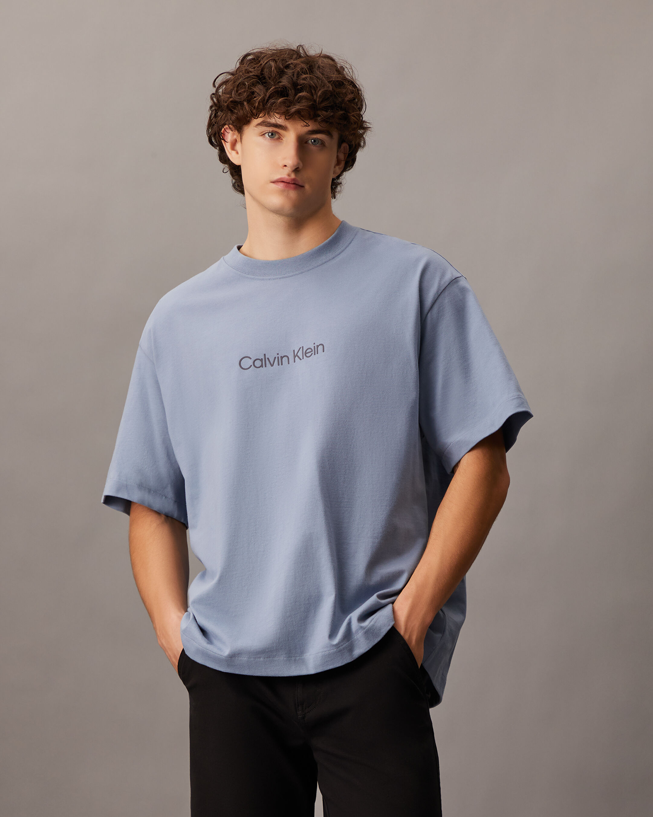 Calvin Logo Crew Neck Tee blue Calvin Klein Malaysia