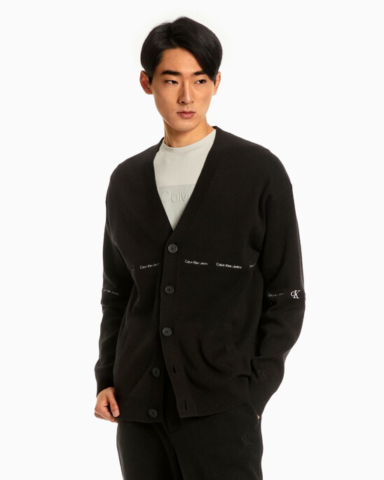 LOGO STRIPE CARDIGAN