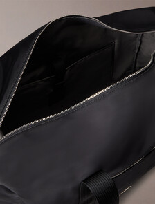 Sleek Nylon Weekender Bag, Black, hi-res