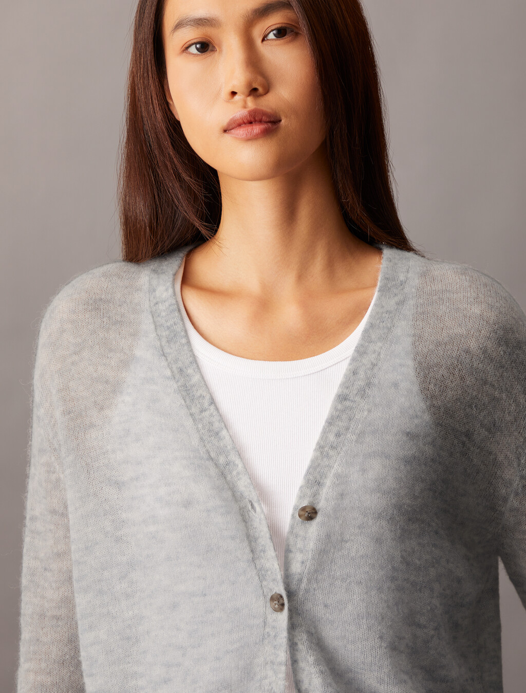 Sheer Alpaca Open Gauge Cardigan, Executive Blue, hi-res