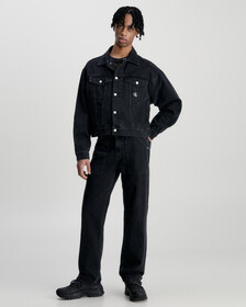 Relaxed Denim Jacket, WASHED BLACK, hi-res