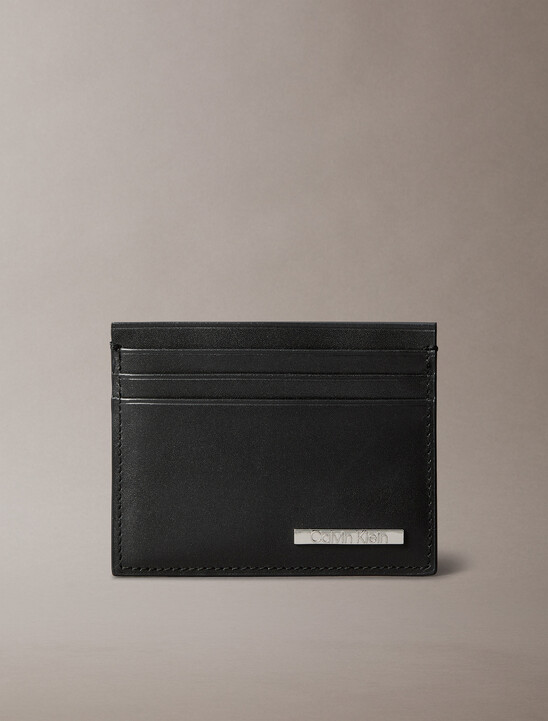 CK Plaque Leather Card Case