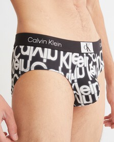 Calvin Klein 1996 Micro Hipster Brief, NEON LIGHTS LOGO PRINT_BLACK, hi-res
