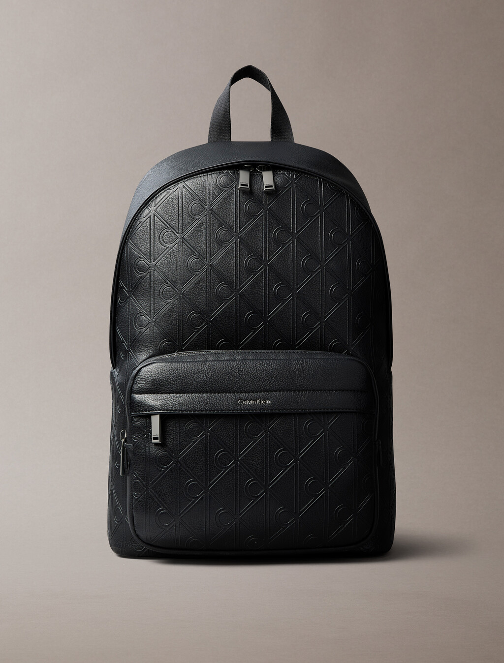 Embossed Emblem Logo Trolley Backpack, Black, hi-res