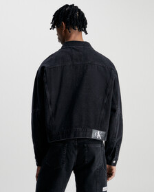 Relaxed Denim Jacket, WASHED BLACK, hi-res