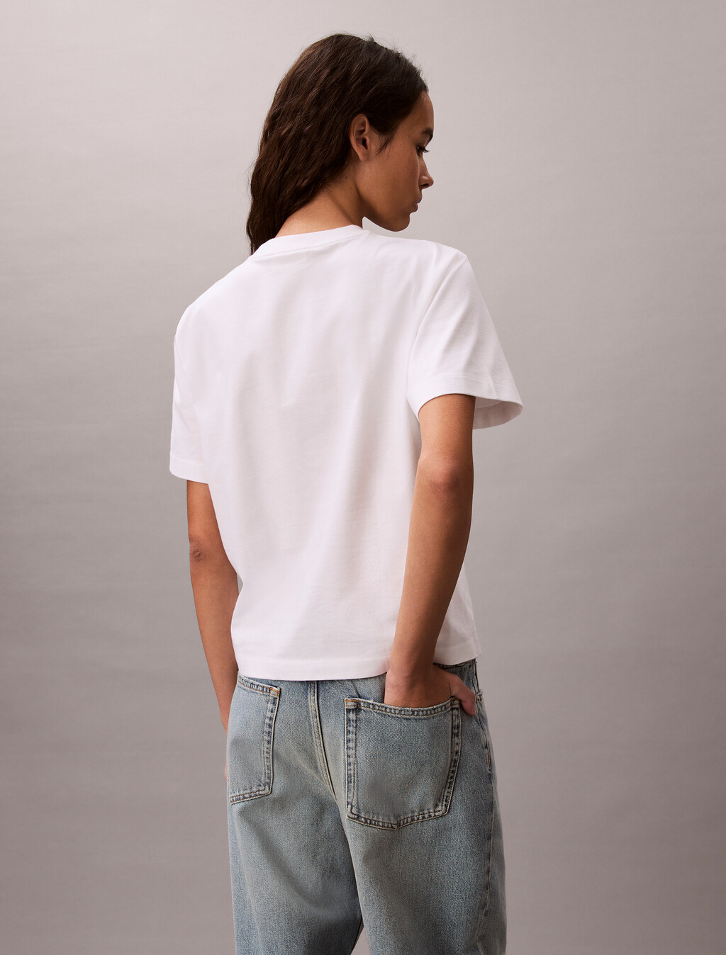 Relaxed Standard Logo Crewneck Tee, Bright White, hi-res