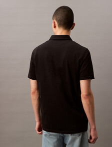 Double Mercerized Cotton Short Sleeve Polo, Black, hi-res