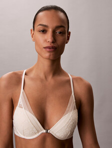 CK Black Bridal Push Up Plunge Bra, Antique White, hi-res
