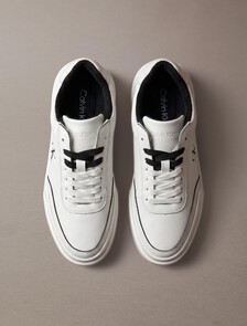 Leather Durable Traction Chunky Trainers, Marshmallow/Black, hi-res