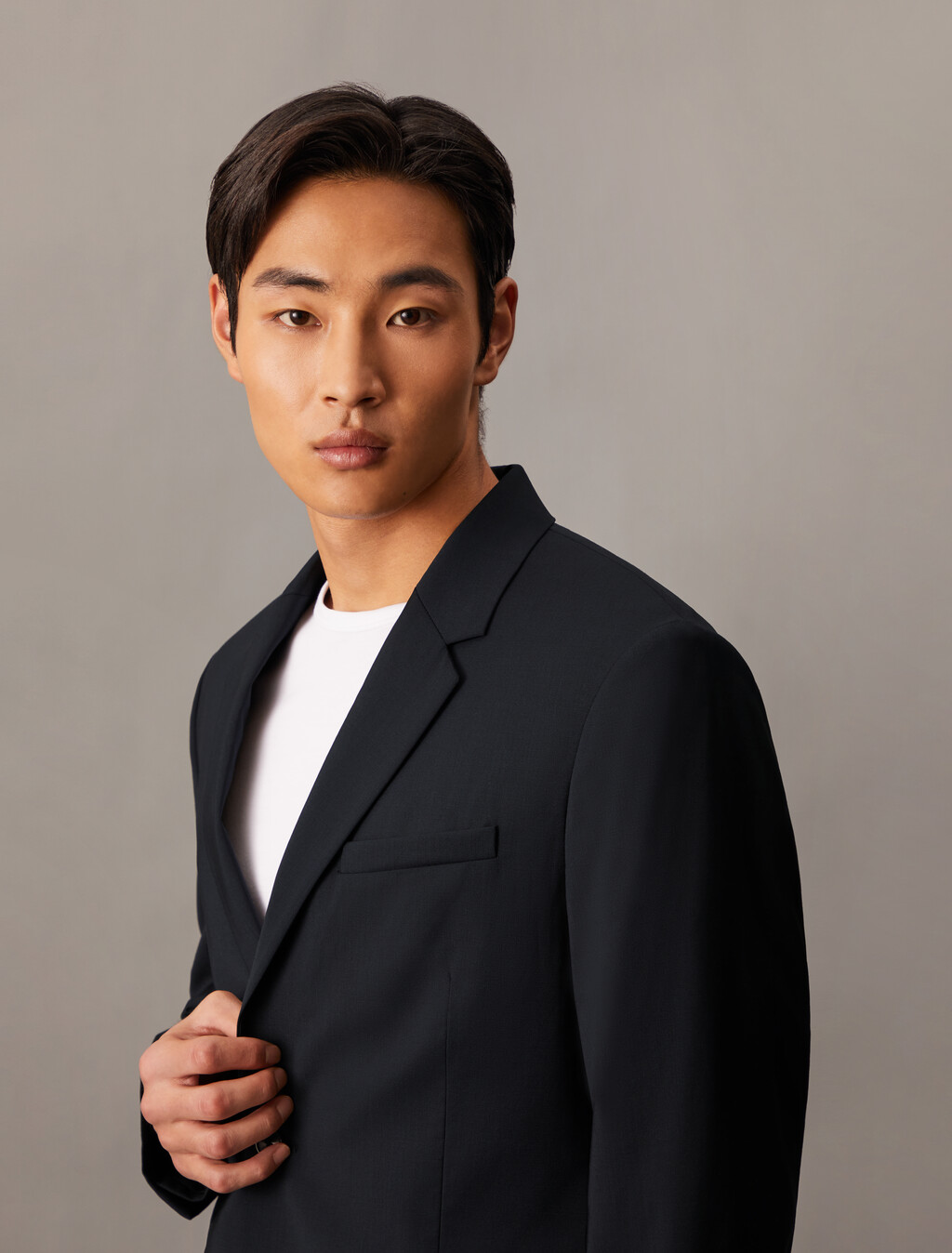 Refined Wool Slim Blazer, Black, hi-res