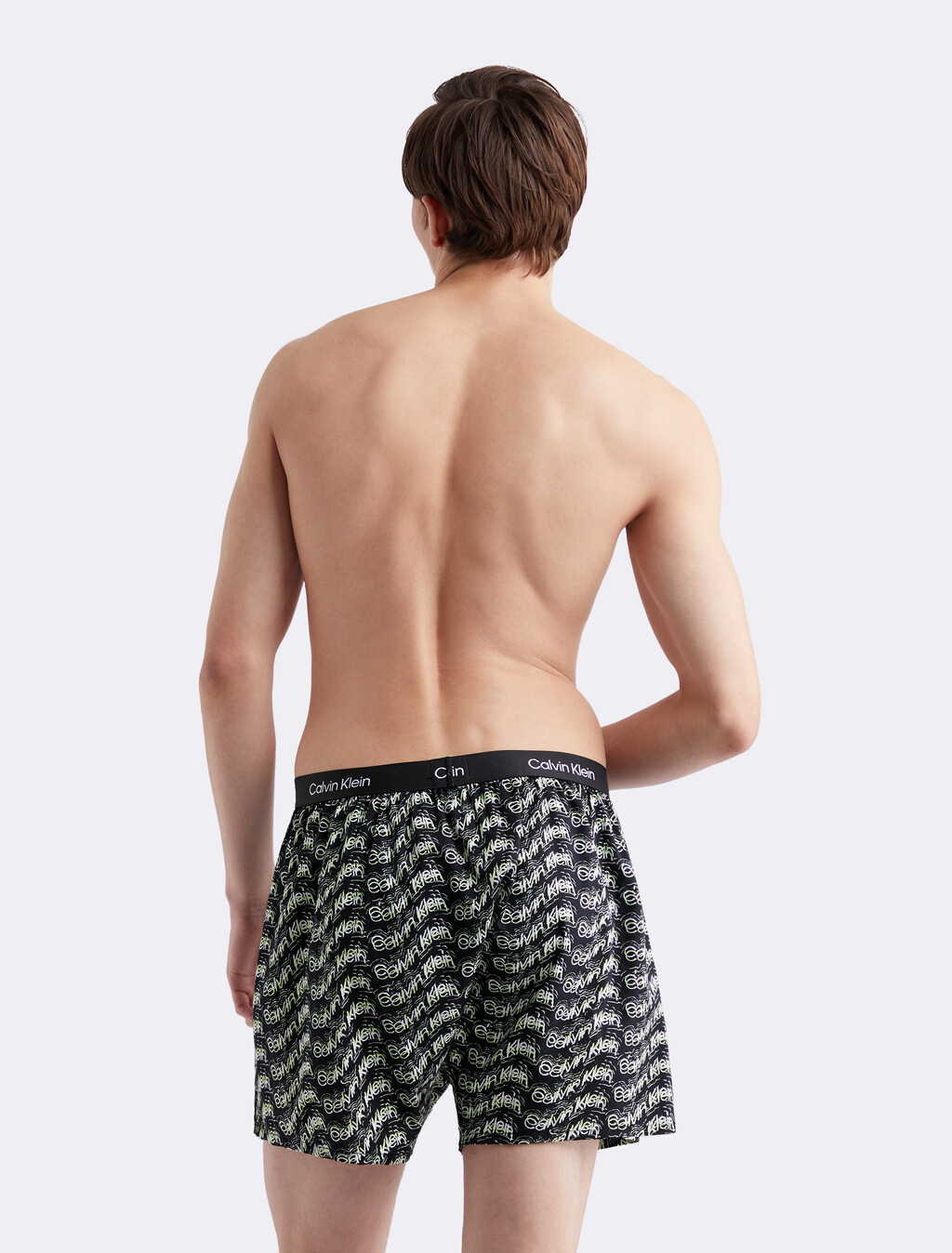 Calvin Klein 1996 Woven Cotton Boxers, PRINT BLACK, hi-res