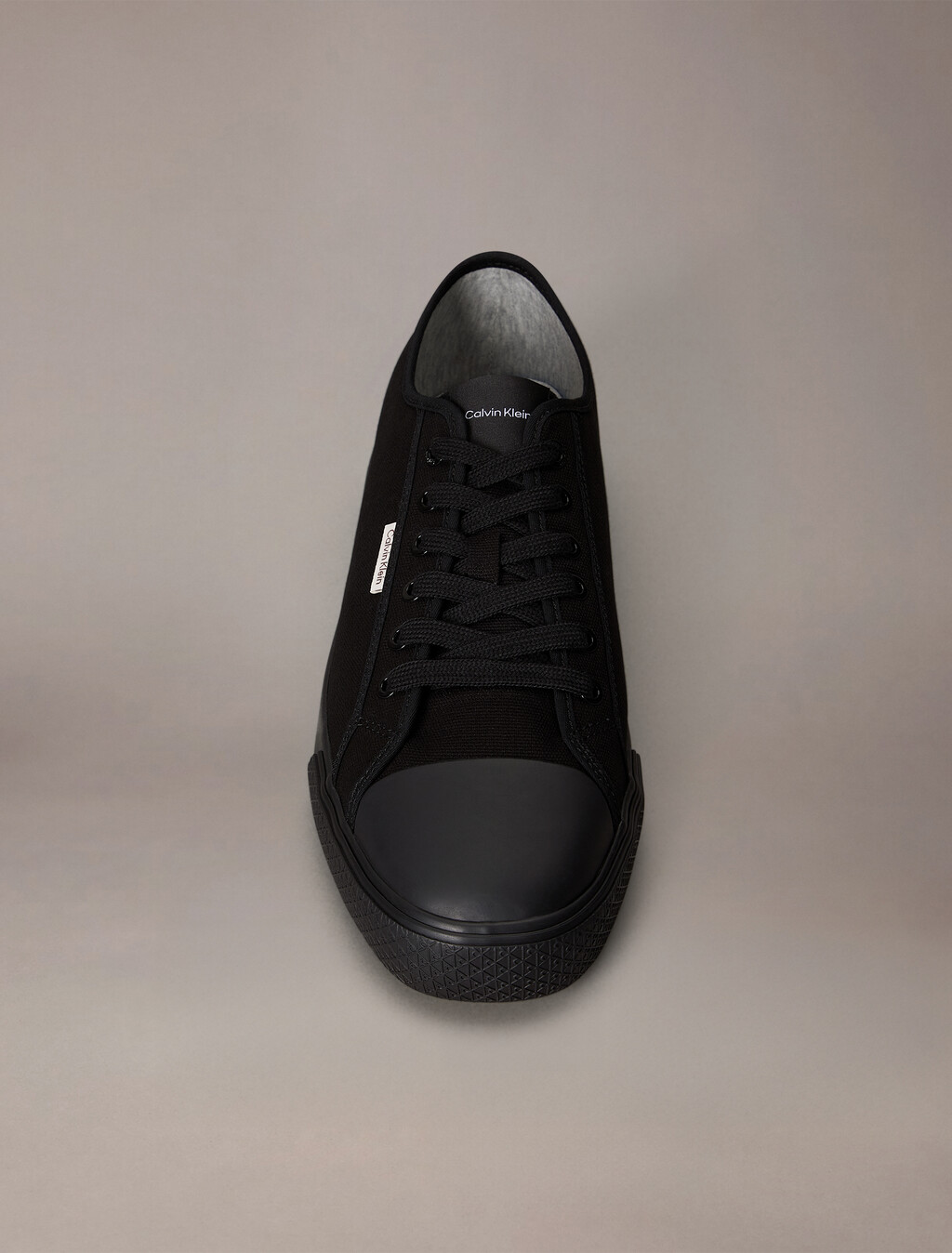 Alvaro - Cotton Canvas Logo Trainers, Triple Black/Honey, hi-res