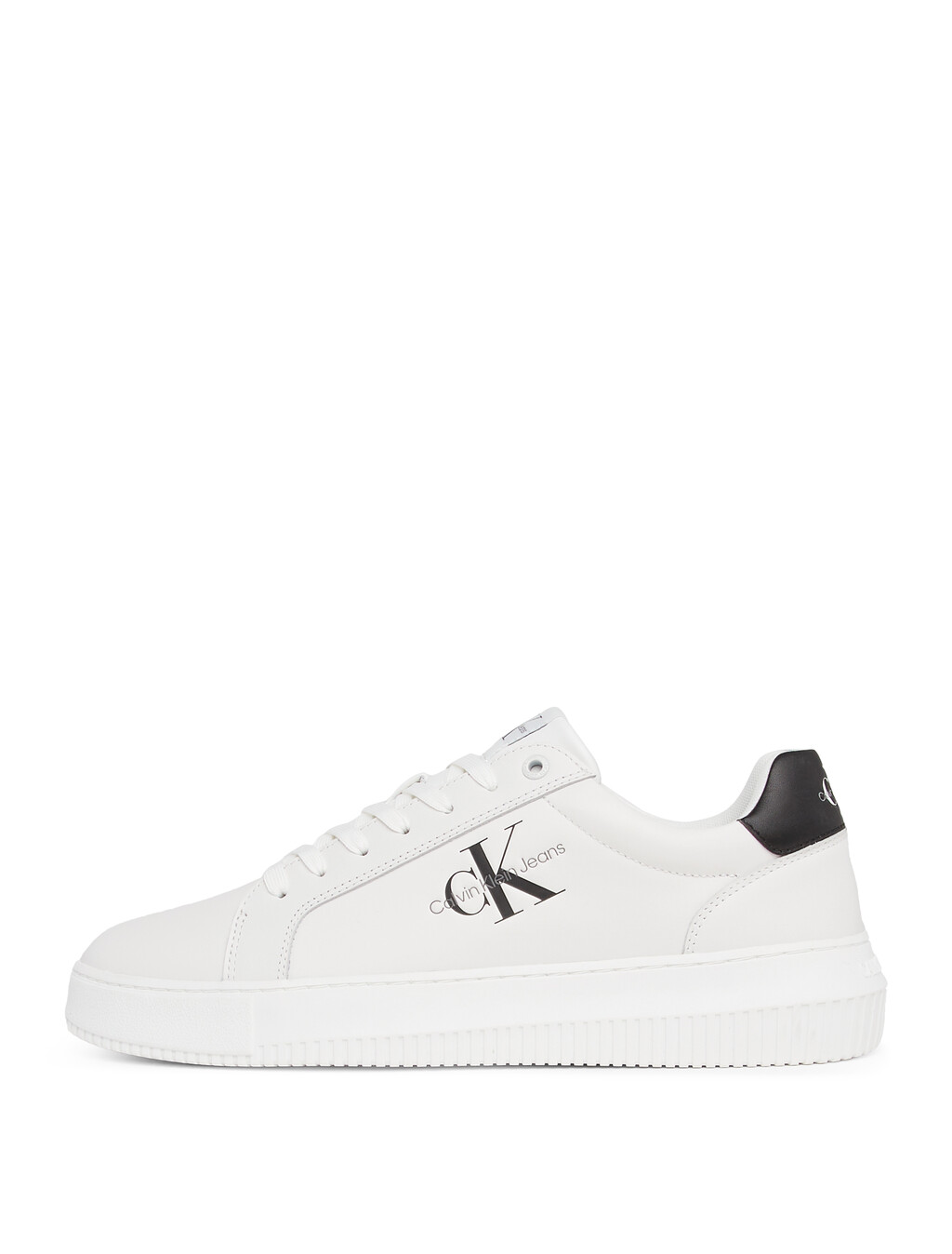 Leather Trainers, Bright White/Black, hi-res