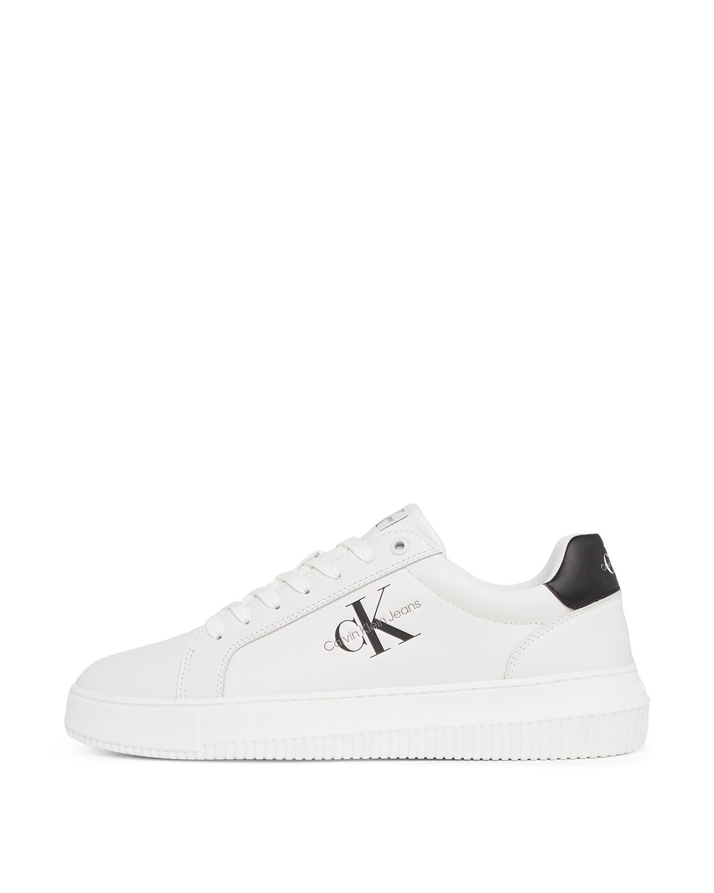 Leather Trainers, White/Black, hi-res