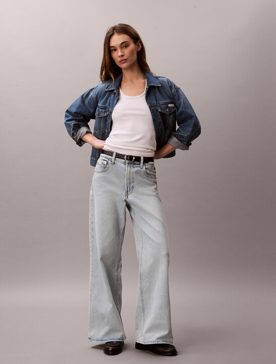 COOLMAX Washed High Rise Wide Leg Jeans