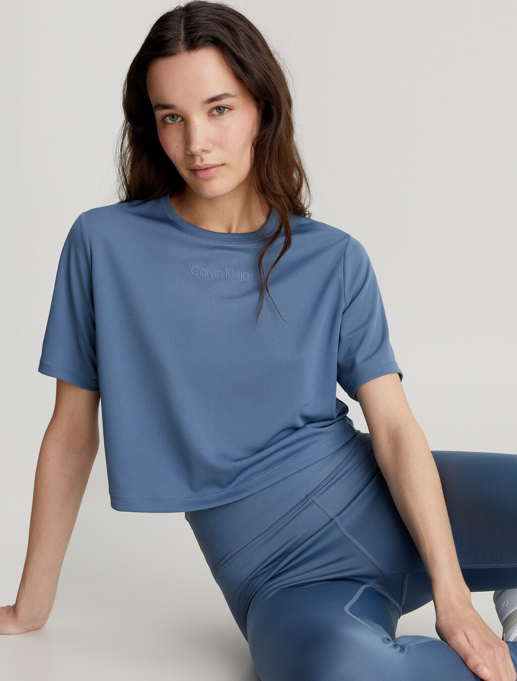 Cropped Gym T-shirt, CERAMIC BLUE, hi-res