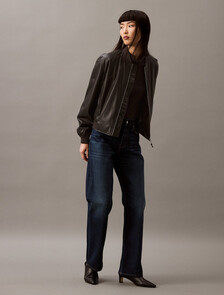 Mercerized Jersey Mock Neck T-Shirt, Black Beauty, hi-res