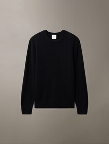 Classic Cashmere Crewneck Sweater, Black, hi-res