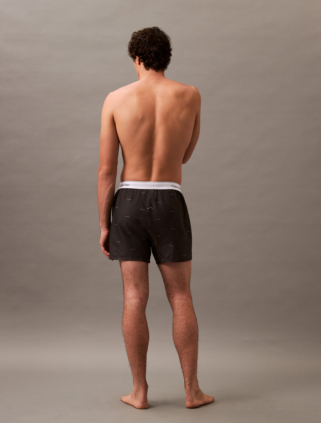 Cotton Poplin Traditional Boxers, 18687 SPACED LOGO+BLACK, hi-res