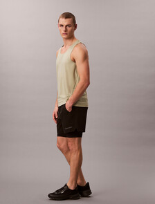 Water-Repellent 2-in-1 Gym Shorts, Black, hi-res