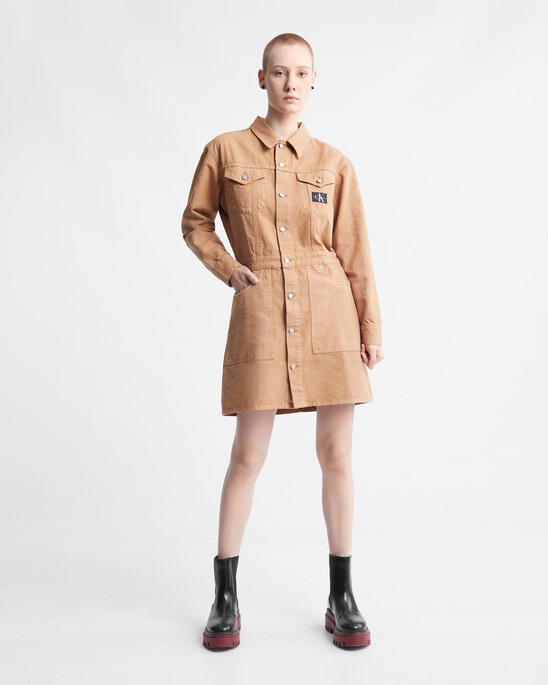 Modern Workwear Canvas Trucker Dress