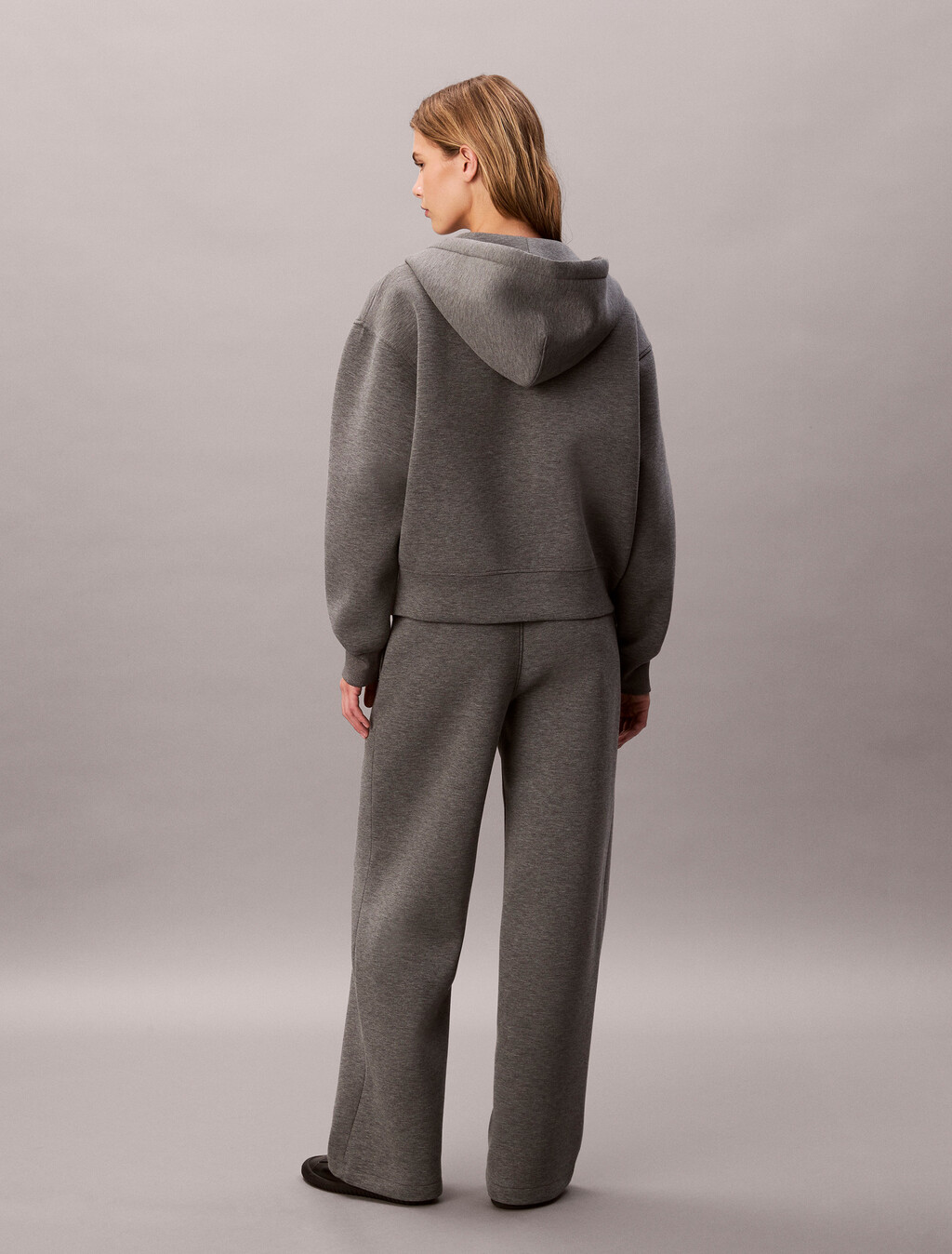 Scuba Jersey Wide Leg Joggers, Med Grey Heather, hi-res