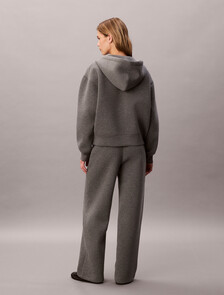 Scuba Jersey Wide Leg Joggers, Med Grey Heather, hi-res