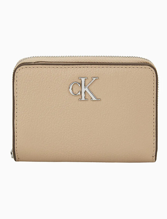 Minimal Monogram Medium Zip Around Wallet
