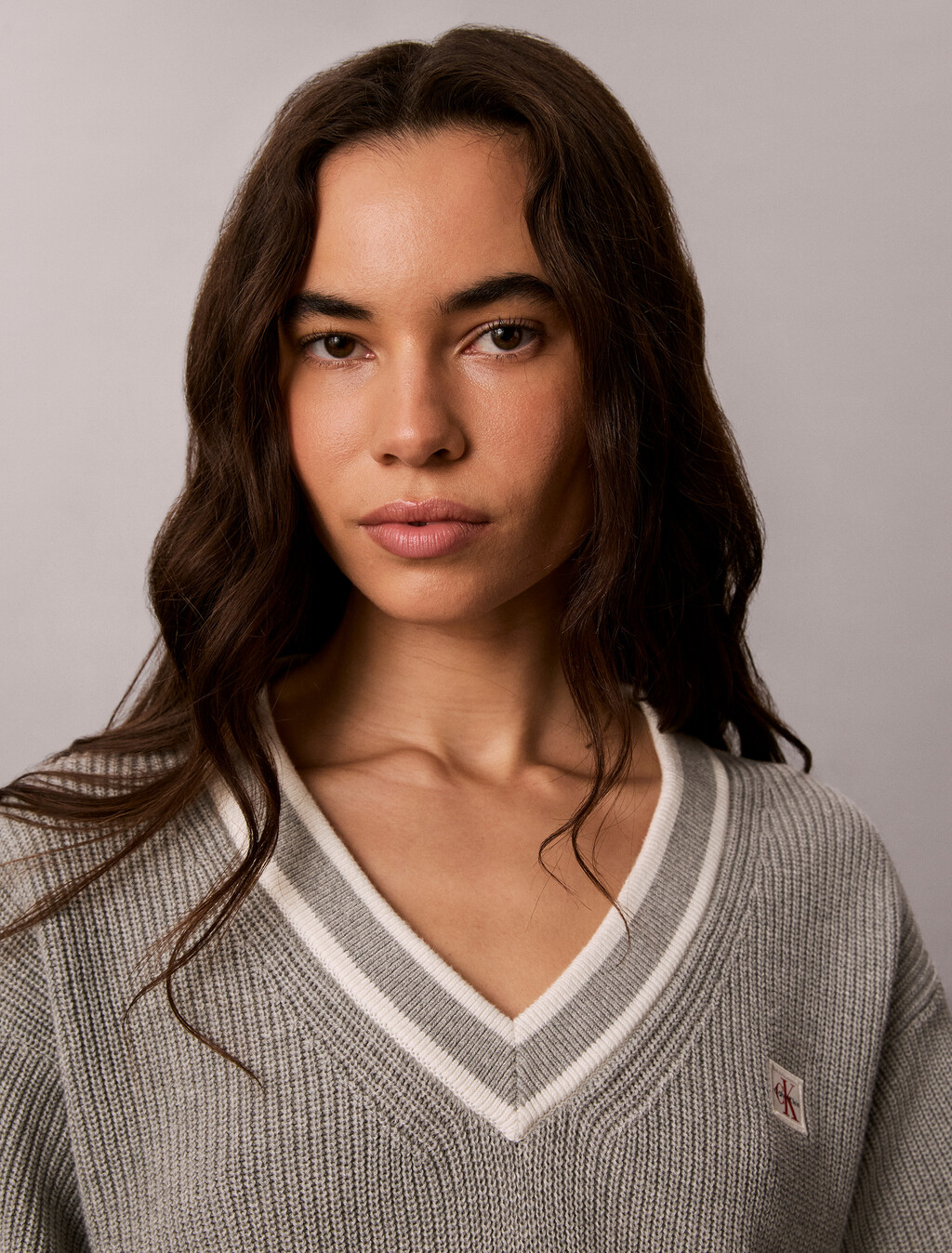 Cotton Knit Jumper Dress, B10 Grey Heather, hi-res