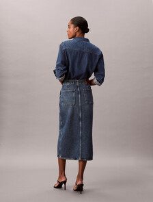Denim Carpenter Maxi Skirt, TINTED ORCHARD, hi-res