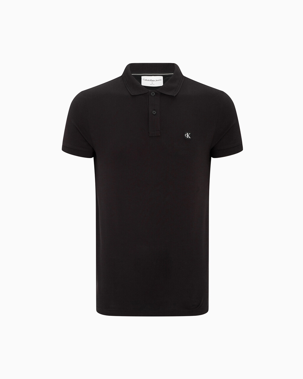 Pima Cotton Stretch Raised Collar Slim Polo, Ck Black, hi-res