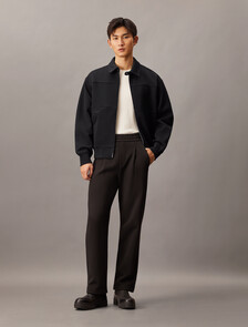 Twill Zip Up Jacket, Ck Black, hi-res