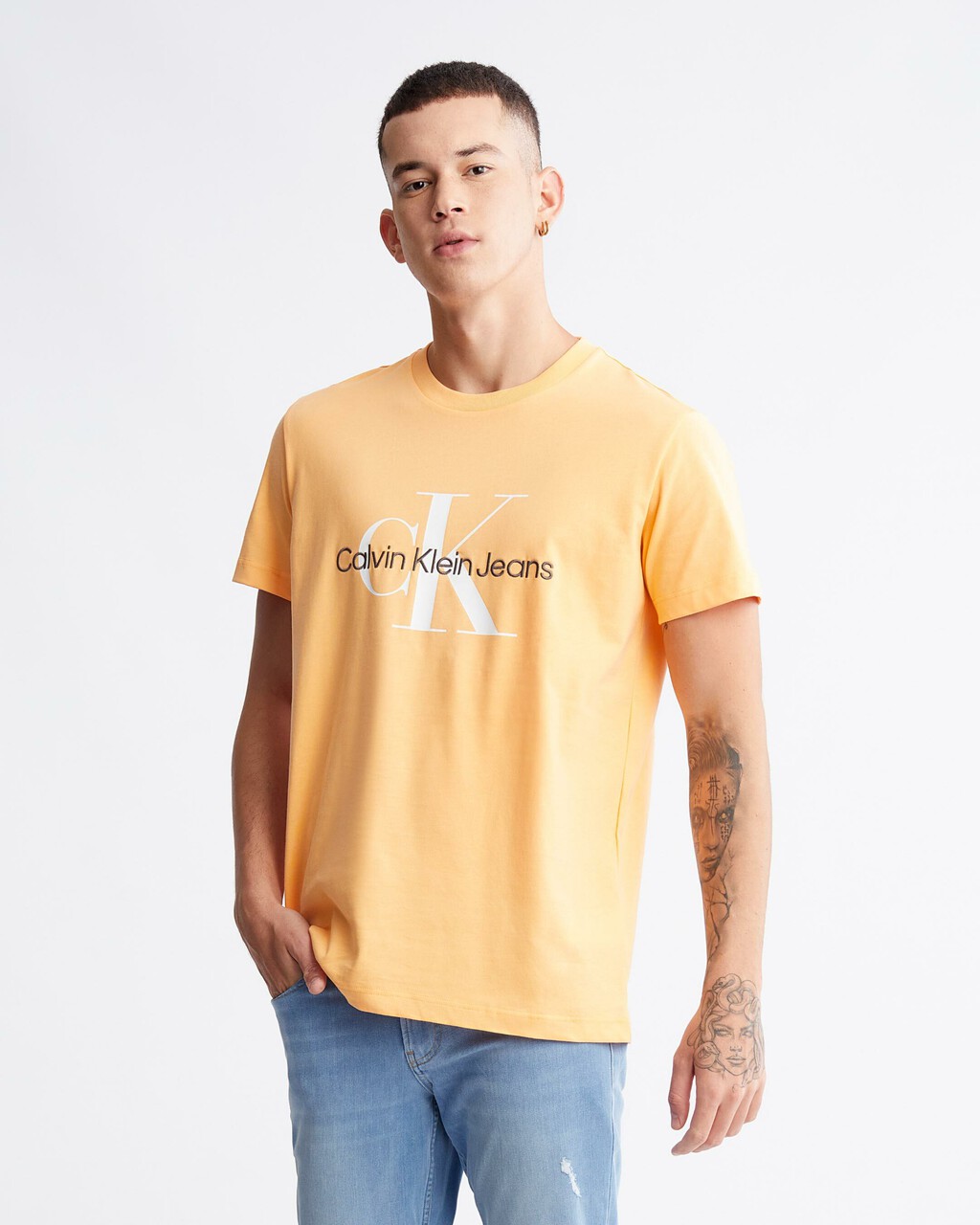 Monogram Organic Cotton Tee, Crushed Orange, hi-res