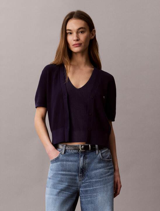 Cotton Knit Short Sleeve Twin Set